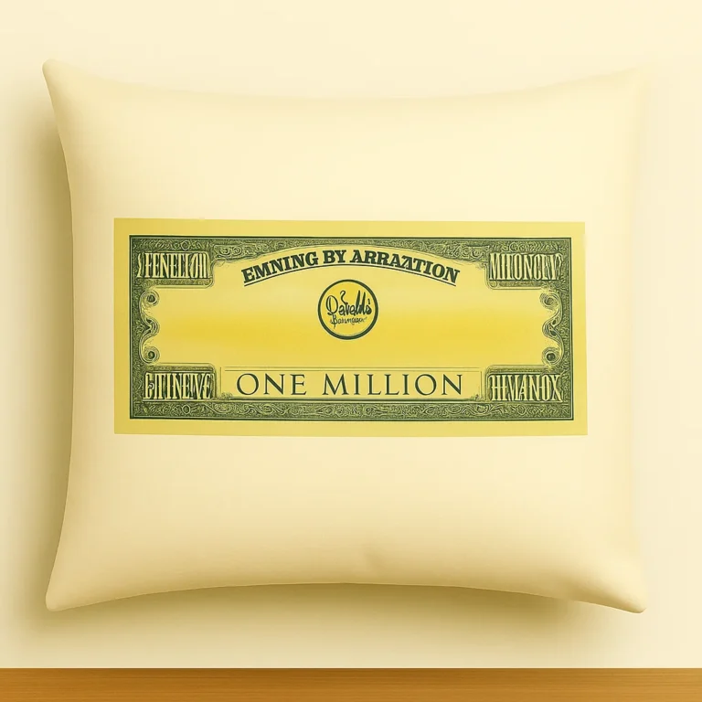 cojín con diseño de billete